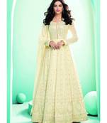 Cream Lucknowi Embroidered Anarkali Suit