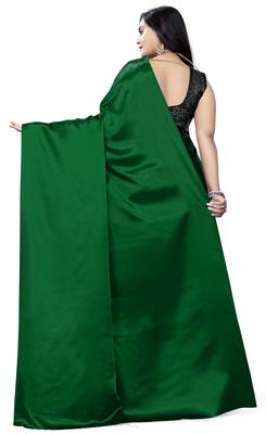 Green  Satin Fancy Saree with Blouse 2