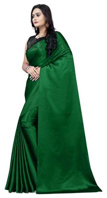 Green  Satin Fancy Saree with Blouse 3