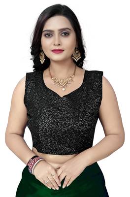 Green  Satin Fancy Saree with Blouse 4