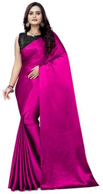 Pink  Satin Fancy Saree with Blouse 1