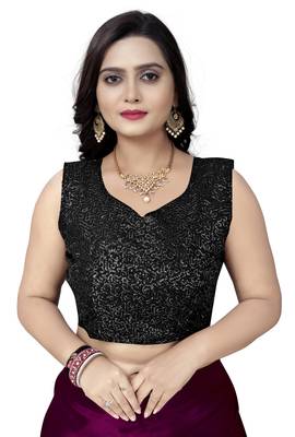 Purple  Satin Fancy Saree with Blouse 4