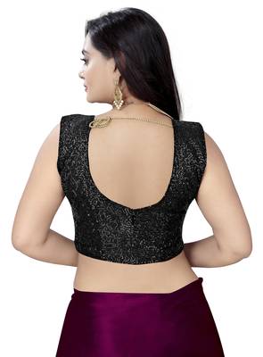 Purple  Satin Fancy Saree with Blouse 5