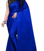 Royal Blue Satin Fancy Saree with Blouse
