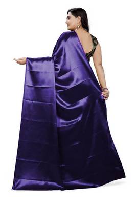 blue   Satin Fancy Saree with Blouse 2
