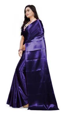 blue   Satin Fancy Saree with Blouse 3
