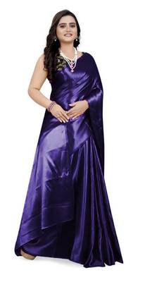 blue   Satin Fancy Saree with Blouse 4