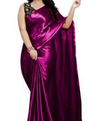 Purple  Satin Fancy Saree with Blouse