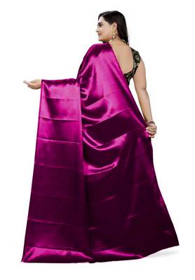 Purple  Satin Fancy Saree with Blouse 2