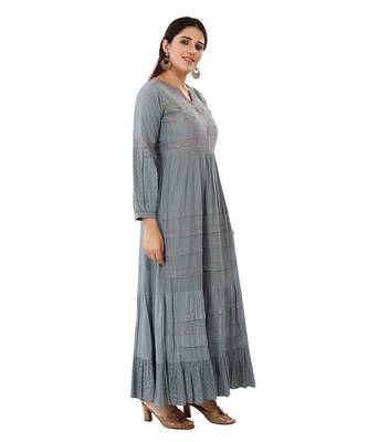 Grey embroidered cotton kurtas-and-kurtis 4