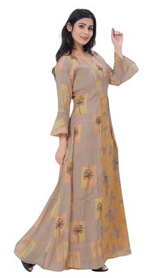 Mustard printed cotton kurtas-and-kurtis 3