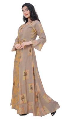 Mustard printed cotton kurtas-and-kurtis 4
