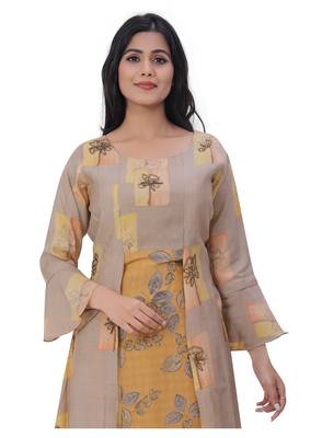 Mustard printed cotton kurtas-and-kurtis 5