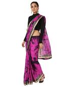 Tye N Dye Saree Emellished Gota Pati Work With Golden Border Lace