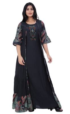 Black embroidered cotton kurtas-and-kurtis 1
