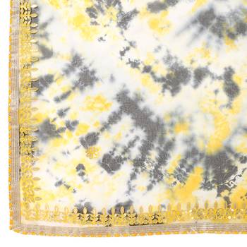 Tye N Dye Saree Emellished Gota Pati Work With Golden Border Lace 5