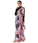 Tye N Dye Saree Emellished Gota Pati Work With Golden Border Lace