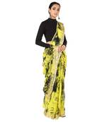 Tye N Dye Saree Emellished Gota Pati Work With Golden Border Lace