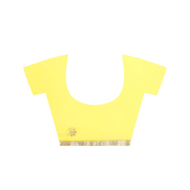 Tye N Dye Saree Emellished Gota Pati Work With Golden Border Lace