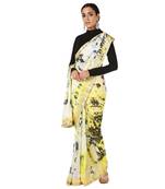 Tye N Dye Saree Emellished Gota Pati Work With Golden Border Lace