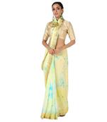Tye N Dye Saree Emellished Gota Pati Work With Golden Border Lace