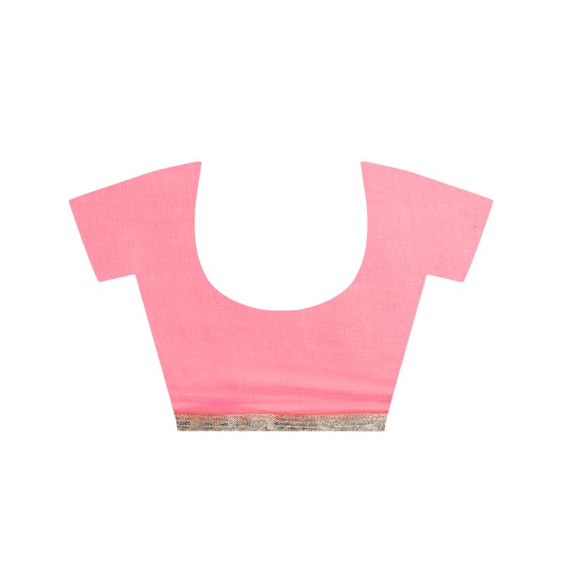 Tye N Dye Saree Emellished Gota Pati Work With Golden Border Lace