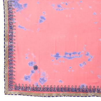 Tye N Dye Saree Emellished Gota Pati Work With Golden Border Lace 5