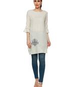 Blue printed cotton kurtas-and-kurtis