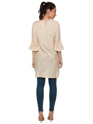 Orange printed cotton kurtas-and-kurtis 2
