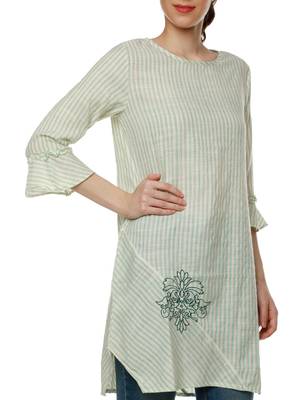Green printed cotton kurtas-and-kurtis 5