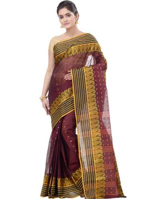 Women Pure Cotton Moti_Buti Bengali Tant Saree 1