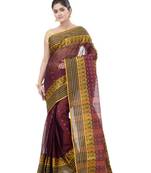 Women Pure Cotton Moti_Buti Bengali Tant Saree