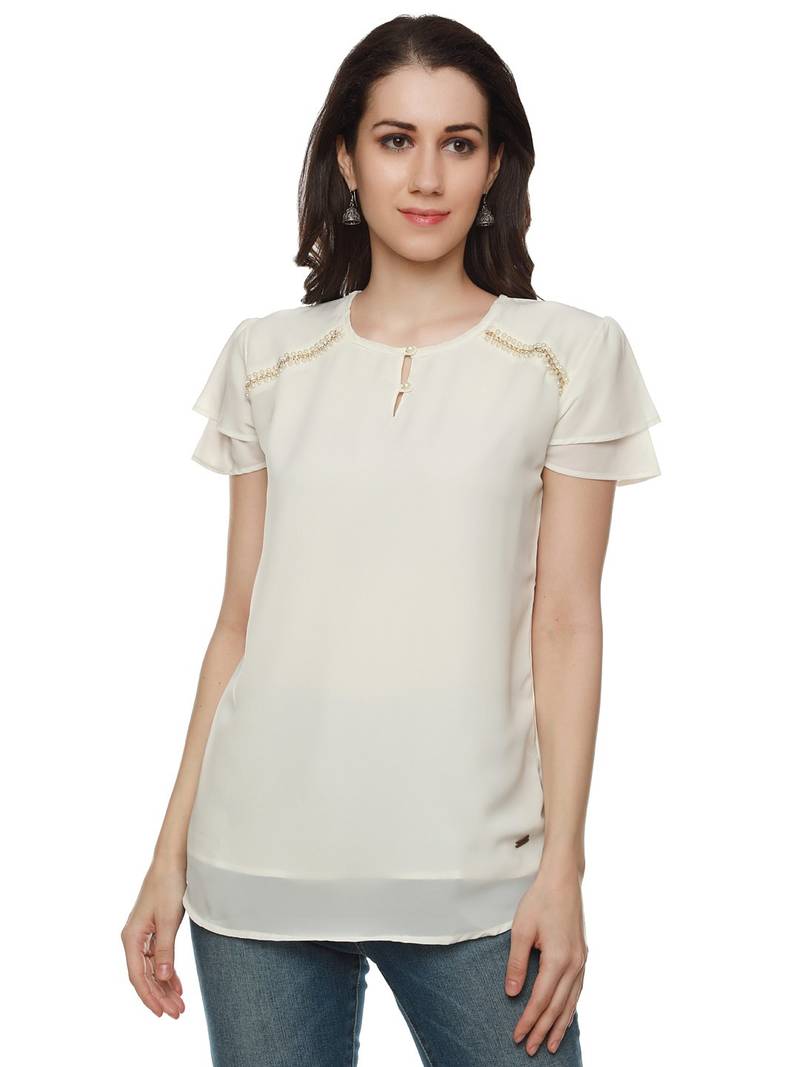 off white chiffon blouse