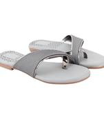 Do Bhai Grey Casual Slip-On Flats For Women