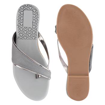 Do Bhai Grey Casual Slip-On Flats For Women 5