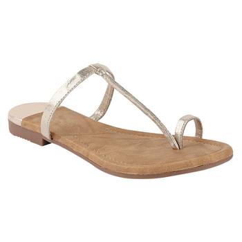 Do Bhai Golden Casual Flats For Women 1