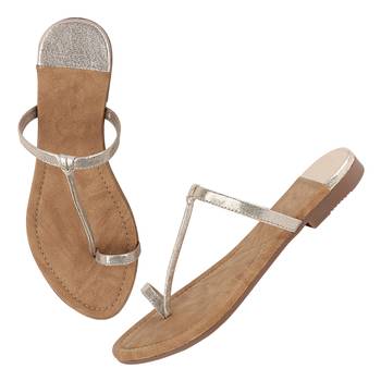 Do Bhai Golden Casual Flats For Women 3
