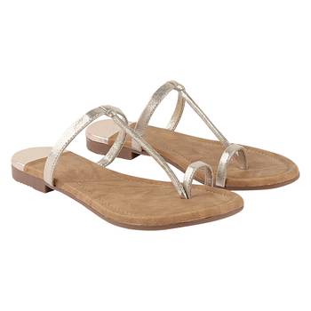 Do Bhai Golden Casual Flats For Women 4
