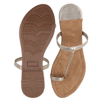 Do Bhai Golden Casual Flats For Women 5