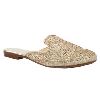 Do Bhai Gold-Toned Embellished Mules For Women 1