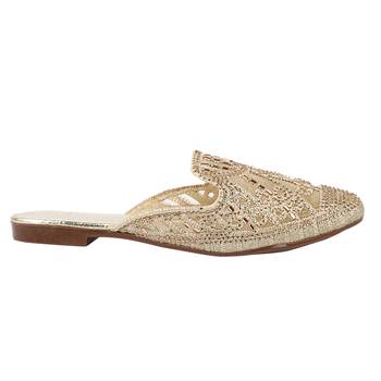 Do Bhai Gold-Toned Embellished Mules For Women 2