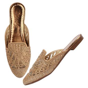 Do Bhai Copper Embellished Mules For Women 3