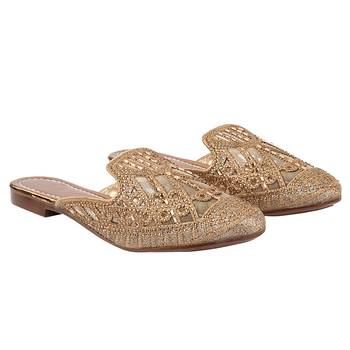 Do Bhai Copper Embellished Mules For Women 4