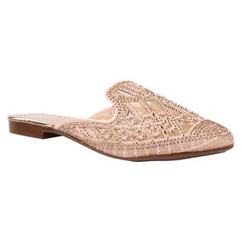 Do Bhai Pink Embellished Mules For Women 1