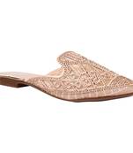 Do Bhai Pink Embellished Mules For Women