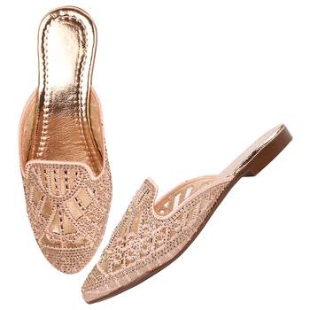 Do Bhai Pink Embellished Mules For Women 3