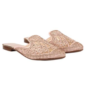 Do Bhai Pink Embellished Mules For Women 4