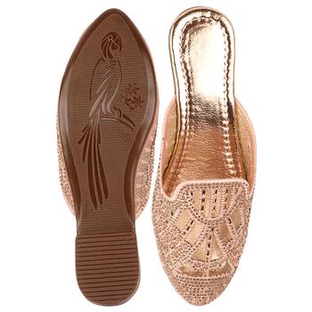 Do Bhai Pink Embellished Mules For Women 5