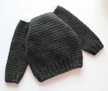 Grey hand woven woolen blends girls-jackets-coats 2