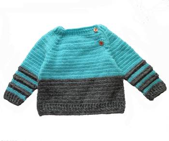 Grey hand woven woolen blends girls-jackets-coats 1